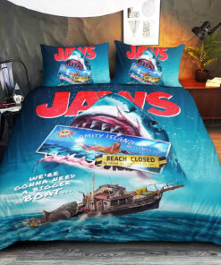 Custom Jaws bedding set – Personalized duvet cover pillow shams 01