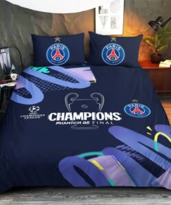 Custom Paris Saint Germain bedding set 4 pcs Personalized duvet cover bed sheets pillow shams