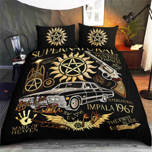 Custom Supernatural bedding set – Personalized duvet cover bed sheets pillow shams 01