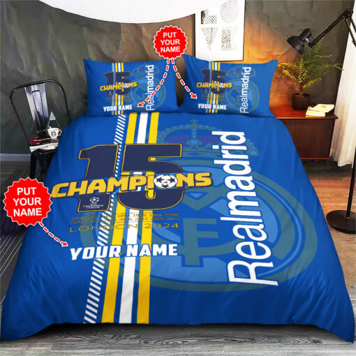 Real Madrid Custom bedding set Personalized duvet cover bed sheets pillow shams