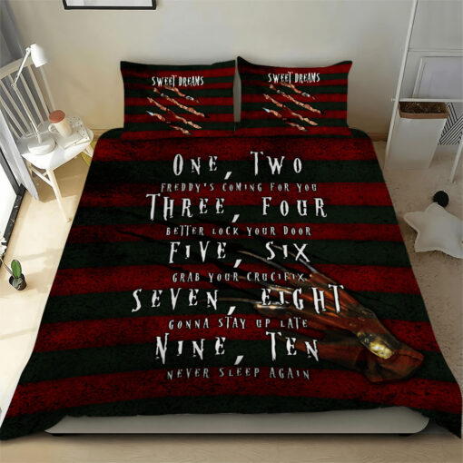 Freddy Krueger custom bedding set Personalized duvet cover bed sheets pillow shams