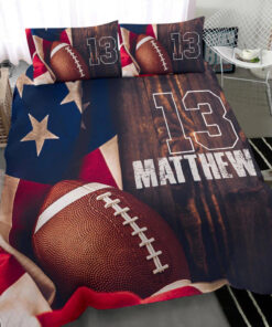 America Football custom bedding set Personalized NFL duvet cover bed sheets pillow shams
