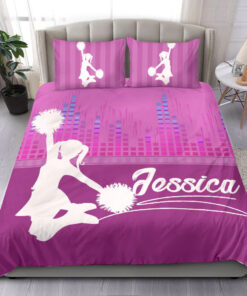 Cheerleading custom bedding set Personalized Cheerleader duvet cover bed sheets pillow shams