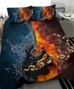 Guitar custom bedding set Personalized Guitar duvet cover bed sheets pillow shams