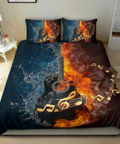Guitar custom bedding set Personalized Guitar duvet cover bed sheets pillow shams