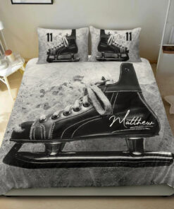 Hockey Skate Shoes custom bedding set Personalized NHL duvet cover bed sheets pillow shams