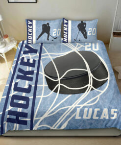Hockey custom bedding set Personalized NHL duvet cover bed sheets pillow shams