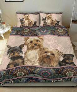 Yorkshire Yorkie custom bedding set Personalized Pet Dog duvet cover bed sheets pillow shams