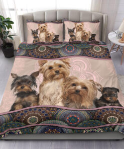 Yorkshire Yorkie custom bedding set Personalized Pet Dog duvet cover bed sheets pillow shams