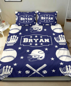 Baseball Boy Ball Helmet Player custom bedding set Personalized duvet cover bed sheets pillow shams