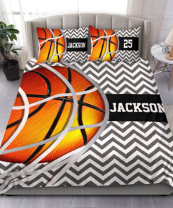 Basketball Ball Zigzag Player custom bedding set Personalized duvet cover bed sheets pillow shams