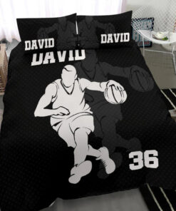 Basketball Boy Black custom bedding set Personalized duvet cover bed sheets pillow shams
