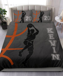 Basketball Boy Contour Ball Player custom bedding set Personalized duvet cover bed sheets pillow shams