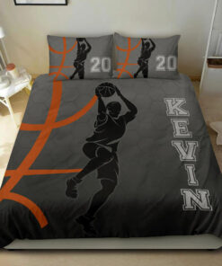 Basketball Boy Contour Ball Player custom bedding set Personalized duvet cover bed sheets pillow shams