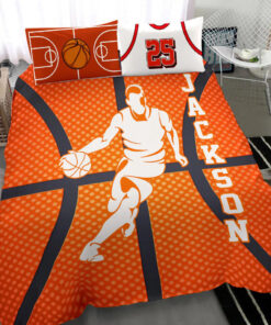 Basketball Boy Running Player custom bedding set Personalized duvet cover bed sheets pillow shams