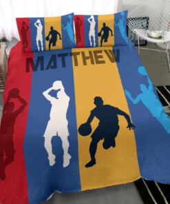 Basketball Player Posing Colorful custom bedding set Personalized duvet cover bed sheets pillow shams