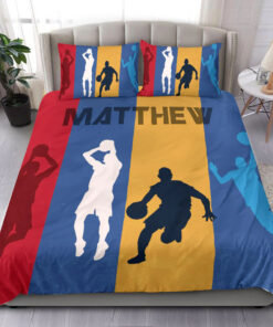 Basketball Player Posing Colorful custom bedding set Personalized duvet cover bed sheets pillow shams