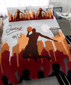 Basketball Slam Dunk custom bedding set Personalized duvet cover bed sheets pillow shams