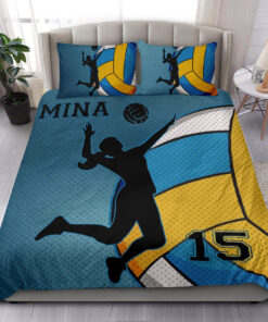 Volleyball custom bedding set Personalized duvet cover bed sheets pillow shams