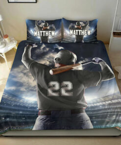 Baseball Batter custom bedding set Personalized duvet cover bed sheets pillow shams