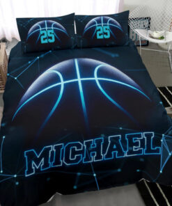 Basketball Blue bedding set Personalized duvet cover bed sheets pillow shams