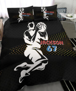 Basketball Play Hard custom bedding set Personalized duvet cover bed sheets pillow shams