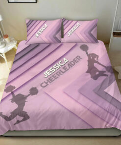 Cheerleader custom bedding set Personalized duvet cover bed sheets pillow shams