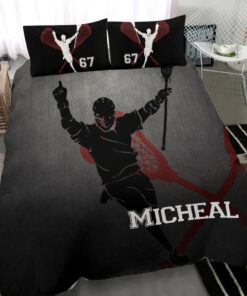 Lacrosse custom bedding set Personalized duvet cover bed sheets pillow shams