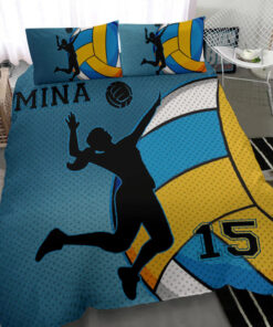 Volleyball Girl custom bedding set Personalized duvet cover bed sheets pillow shams