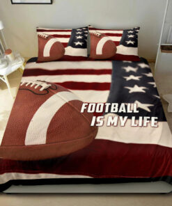 America Football custom bedding set Personalized Us Flag duvet cover bed sheets pillow shams