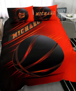 Basketball Black Ball custom bedding set Personalized duvet cover bed sheets pillow shams