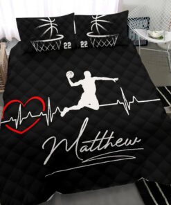 Basketball Heart Beat Slamdunk custom bedding set Personalized duvet cover bed sheets pillow shams