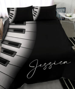 Piano Keyboard custom bedding set Personalized duvet cover bed sheets pillow shams