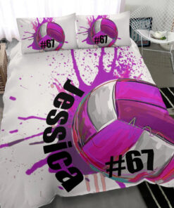 Volleyball Ball Purple custom bedding set Personalized duvet cover bed sheets pillow shams