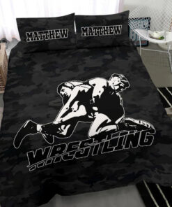 Wrestling custom bedding set Personalized duvet cover bed sheets pillow shams