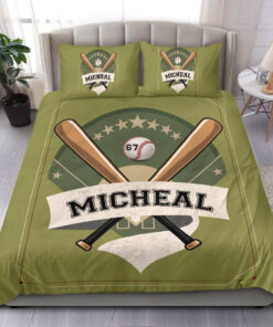 Baseball Star Ball custom bedding set Personalized duvet cover bed sheets pillow shams
