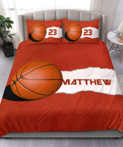 Basketball Ball Orange custom bedding set Personalized duvet cover bed sheets pillow shams
