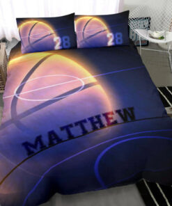 Basketball Ball Shadow Moon custom bedding set Personalized duvet cover bed sheets pillow shams