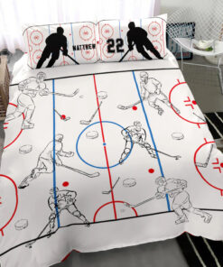 Hockey Field custom bedding set Personalized duvet cover bed sheets pillow shams