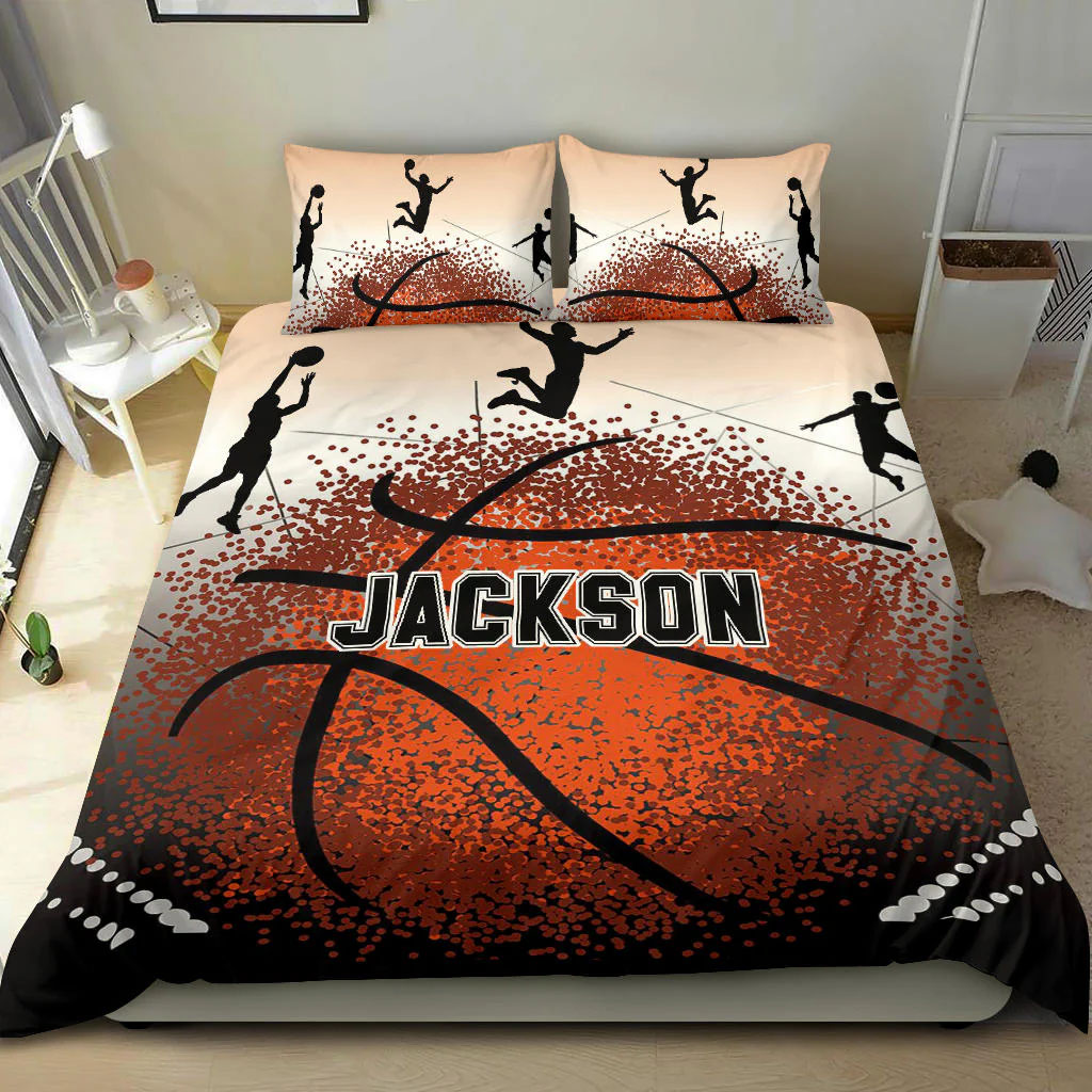 Basketball Ball Player Posing custom bedding set 4 pcs personalized duvet cover bed sheets pillow shams