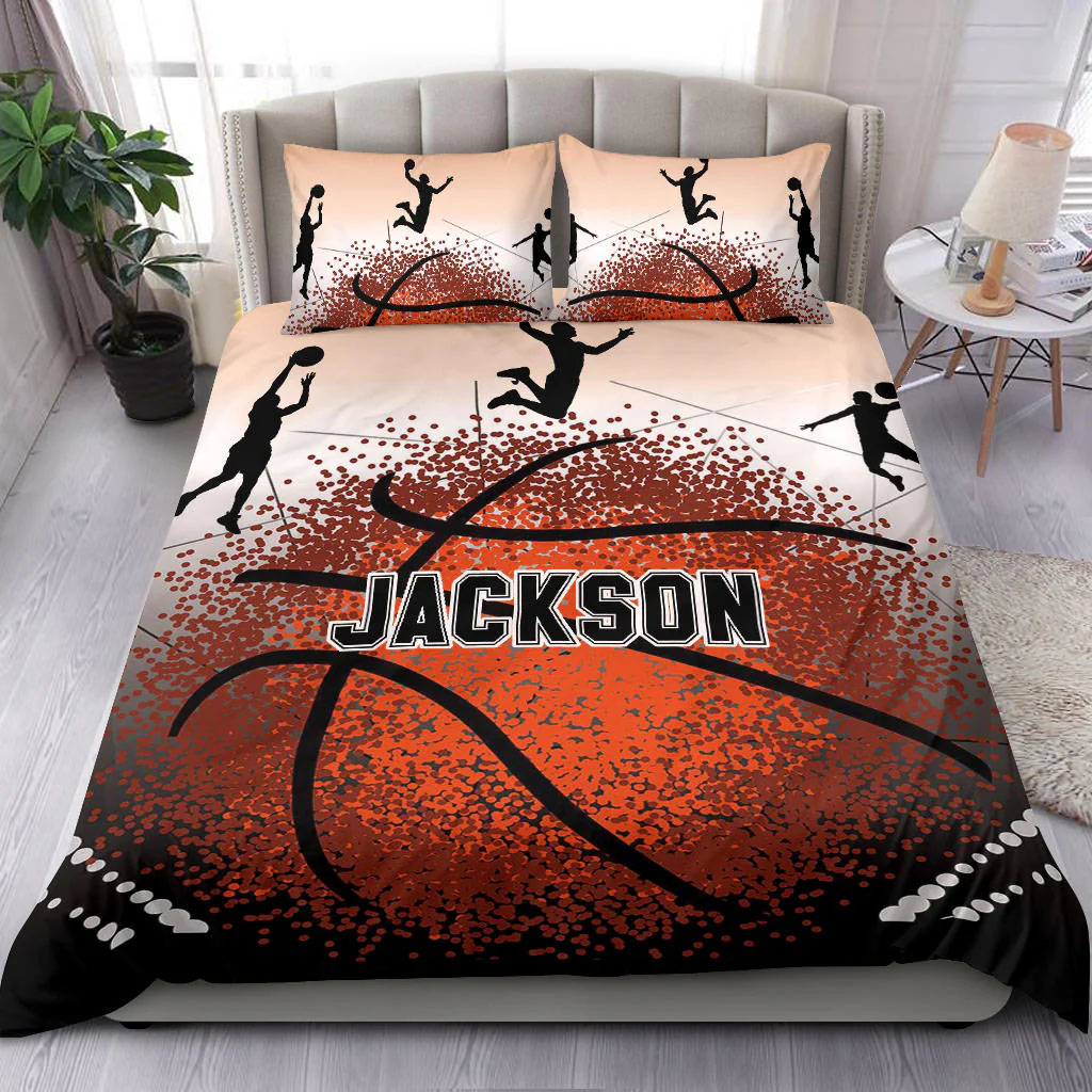 Basketball Ball Player Posing custom bedding set 4 pcs personalized duvet cover bed sheets pillow shams