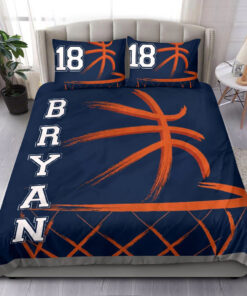 Basketball Ball Sihouette custom bedding set Personalized duvet cover bed sheets pillow shams