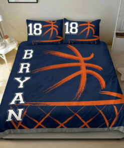 Basketball Ball Sihouette custom bedding set Personalized duvet cover bed sheets pillow shams