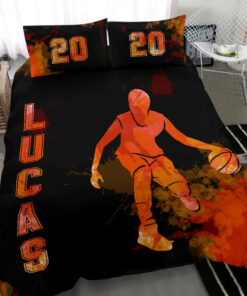 Basketball Boy Splash custom bedding set 4 pcs personalized duvet cover bed sheets pillow shams