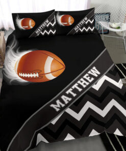Football Ball Smoke Zig Zag custom bedding set Personalized duvet cover bed sheets pillow shams