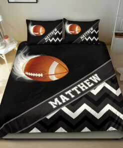 Football Ball Smoke Zig Zag custom bedding set Personalized duvet cover bed sheets pillow shams