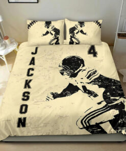 Football Vintage custom bedding set 4 pcs personalized duvet cover bed sheets pillow shams