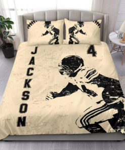 Football Vintage custom bedding set 4 pcs personalized duvet cover bed sheets pillow shams