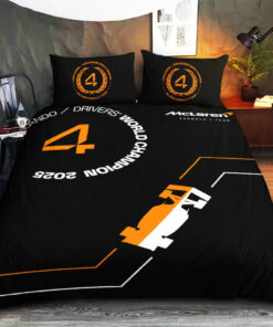Lando Norris custom bedding set 4 pcs personalized duvet cover bed sheets pillow shams