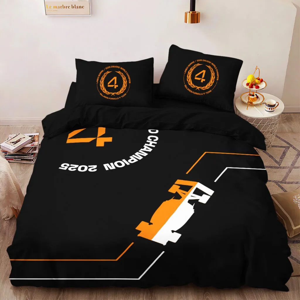 Lando Norris custom bedding set 4 pcs personalized duvet cover bed sheets pillow shams